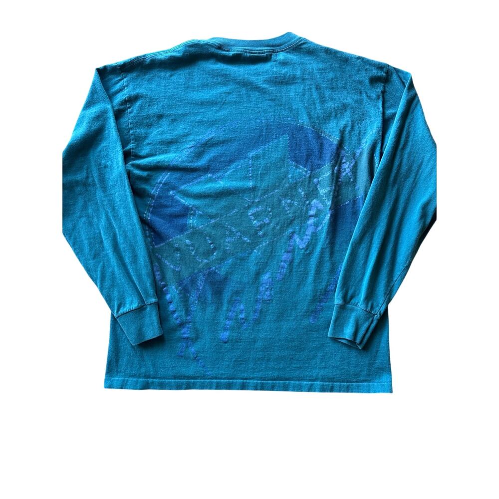 Vintage Vuarnet France USA Made XL* Turquoise Single Stitch Long Sleeve Shirt